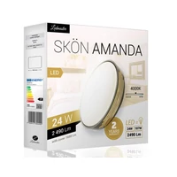 Kép 2/3 - Skön Amanda 24 W-os ø400 mm kerek natúr fehér szürke színű mennyezeti lámpa IP20-as védettségű