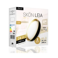 Kép 2/3 - Skön Leia 24 W-os ø400 mm kerek natúr fehér fekete-arany színű mennyezeti lámpa IP20-as védettségű