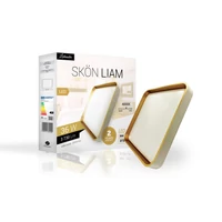 Kép 3/3 - Skön Liam 36 W-os ø500 mm négyzet alakú natúr fehér fehér-arany színű mennyezeti lámpa IP20-as védettségű