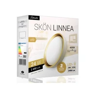 Kép 2/3 - Skön Linnea 24 W-os ø400 mm kerek natúr fehér fehér-arany színű mennyezeti lámpa IP20-as védettségű