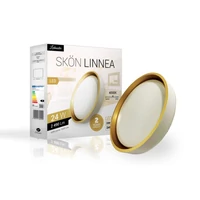 Kép 3/3 - Skön Linnea 24 W-os ø400 mm kerek natúr fehér fehér-arany színű mennyezeti lámpa IP20-as védettségű