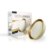 Kép 3/3 - Skön Linnea 24 W-os ø400 mm kerek natúr fehér fehér-arany színű mennyezeti lámpa IP20-as védettségű