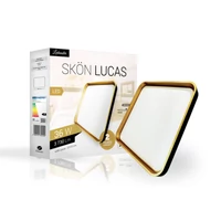 Kép 3/3 - Skön Lucas 36 W-os ø500 mm négyzet alakú natúr fehér fekete-arany színű mennyezeti lámpa IP20-as védettségű