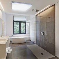 Kép 3/3 - Strühm Adis 28 W-os 330x330 mm négyzet alakú natúr fehér mennyezeti lámpa IP44-es védettségű