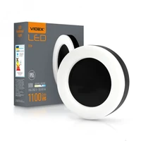 Kép 1/3 - Videx Art 15 W-os ø190 mm kerek natúr fehér fekete mennyezeti lámpa IP65-ös védettségű
