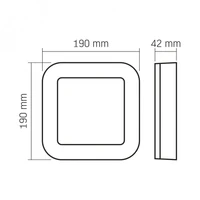 Kép 5/5 - Videx Art 15 W-os 190x190 mm négyzet alakú natúr fehér fekete mennyezeti lámpa IP65-ös védettségű