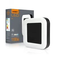 Kép 1/5 - Videx Art 15 W-os 190x190 mm négyzet alakú natúr fehér fekete mennyezeti lámpa IP65-ös védettségű