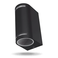 Kép 2/4 - Videx Justin oldalfalra helyezhető fekete IP54-es védettségű kültéri lámpatest 2x GU10-es foglalattal