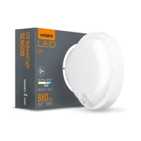 Kép 1/5 - Videx Kira 11 W-os ø170 mm kerek natúr fehér fehér mennyezeti lámpa IP65-ös védettségű beépített mozgásérzékelővel