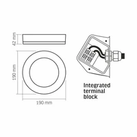 Kép 6/6 - Videx Lena 15 W-os ø190 mm kerek natúr fehér fehér mennyezeti lámpa IP65-ös védettségű