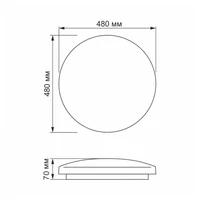 Kép 5/6 - Videx Mila 48 W-os ø480 mm kör alakú natúr fehér mennyezeti lámpa IP44-es védettségű