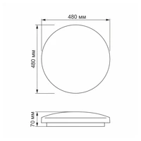 Kép 5/6 - Videx Mila 48 W-os ø480 mm kör alakú natúr fehér mennyezeti lámpa IP44-es védettségű