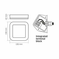 Kép 6/6 - Videx Vika 15 W-os 190x190 mm négyzet alakú natúr fehér fehér mennyezeti lámpa IP65-ös védettségű