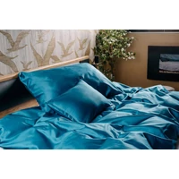 Kép 1/3 - 3 részes Larimar pamut-szatén ágyneműhuzat 140x200x70x90x40x50 cm türkiz zöld