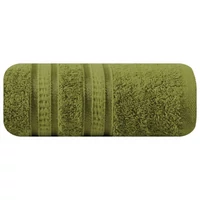Kép 4/5 - mila-csikos-torolkozo-olivazold-50-x-90-cm-osszehajtva