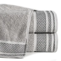 Kép 1/6 - suzana-pamut-torolkozo-jacquard-mintas-szegellyel-ezust-50-x-90-cm