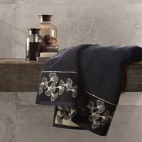 Kép 5/5 - victoria10-jacquard-torolkozo-fekete-70-x-140-cm-hangulatkep