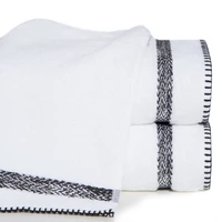 Kép 1/5 - viera-pamut-torolkozo-melange-csikkal-feher-70-x-140-cm