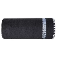 Kép 2/5 - viera-pamut-torolkozo-melange-csikkal-fekete-70-x-140-cm-osszehajtva