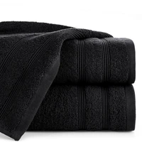Kép 1/5 - aline-pamut-torolkozo-csikos-szegellyel-fekete-70-x-140-cm