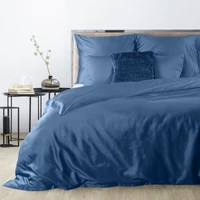Kép 1/5 - dina-egyszinu-pamut-szaten-agynemuhuzat-sotetkek-220-x-200-cm-70-x-80-cm-2db-hs383496