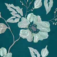 Kép 6/6 - haft6-himzett-pamut-szaten-agynemuhuzat-petrolkek-menta-220-x-200-cm-70-x-80-x-2-cm-hs391404 3