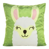 Kép 1/2 - kids-lamas-barsony-parnahuzat-zold-feher-45-x-45-cm-hs404154