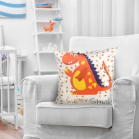 Kép 2/2 - kids-dinos-barsony-parnahuzat-kremszin-narancssarga-45-x-45-cm-hangulatkep