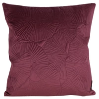Kép 1/2 - ginkgo-level-nyomatos-barsony-parnahuzat-burgundi-voros-45-x-45-cm-hs404877