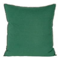 Kép 1/3 - egyszinu-parnahuzat-vaszon-szovetbol-arany-szalu-szegellyel-sotetzold-45-x-45-cm-hs404953