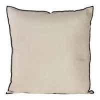 Kép 1/3 - egyszinu-parnahuzat-vaszon-szovetbol-fekete-szegellyel-bezs-45-x-45-cm-hs405210