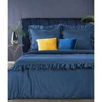 Kép 2/6 - venus-fodrokkal-diszitett-pamut-szaten-agynemuhuzat-sotetkek-160-x-200-cm-70-x-80-cm-2db-hangulatkep