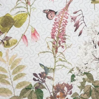 Kép 4/5 - rosa-virag-es-level-mintas-agytakaro-feher-zold-200-x-220-cm-kozelrol