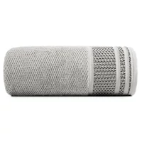 Kép 2/6 - suzana-pamut-torolkozo-jacquard-mintas-szegellyel-ezust-50-x-90-cm-osszehajtva