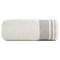 Kép 2/6 - suzana-pamut-torolkozo-jacquard-mintas-szegellyel-kremszin-70-x-140-cm-osszehajtva