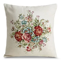 Kép 1/2 - viragmintas-gobelin-parnahuzat-zsenilia-fonalbol-natur-45-x-45-cm-5-cm-hs425773