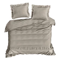 Kép 3/6 - reina23-fodrokkal-diszitett-pamut-szaten-agynemuhuzat-vilagosbarna-160-x-200-cm-70-x-80-cm-2db-hs440042 2