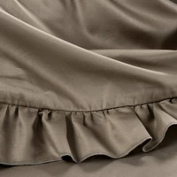 Kép 4/5 - reina23-fodrokkal-diszitett-pamut-szaten-agynemuhuzat-vilagosbarna-160-x-200-cm-70-x-80-cm-2db-hs440045 3