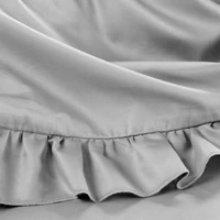 Kép 4/5 - reina23-fodrokkal-diszitett-pamut-szaten-agynemuhuzat-vilagosszurke-220-x-200-cm-70-x-80-cm-2db-hs440049 3