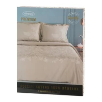 Kép 5/8 - 10a-himzett-pamut-szaten-agynemuhuzat-bezs-160-x-200-cm-70-x-80-cm-2db-hs449107 2