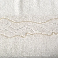 Kép 2/3 - karin-pamut-torolkozo-fenyes-cernaval-szott-diszitessel-kremszin-50-x-90-cm-6db-hs454324 1