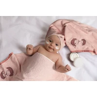 Kép 8/8 - Baby68 sünis fürdőkesztyű gyerekeknek Rózsaszín 15x21 cm