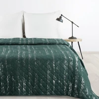 Kép 1/6 - Blink1 mikroszálas ágytakaró ezüst fényű mintával Sötétzöld 170x210 cm