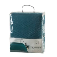 Kép 3/8 - Boni4 mikroszálas ágytakaró Sötét türkiz 200x220 cm +2db 40x40