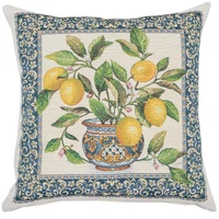 Kép 1/2 - Citromos mediterrán kék párnahuzat 45x45 cm