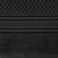 Kép 3/4 - Davos csíkos törölköző Fekete 70x140 cm 3db 2