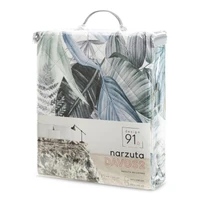Kép 2/5 - Davos2 bársony ágytakaró egzotikus levélmintával Zöld 170x210 cm 1