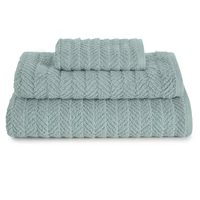 Kép 4/4 - Etno halszálka mintás törölköző egyiptomi pamutból Menta 50x90 cm 6db 3