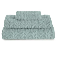 Kép 4/4 - Etno halszálka mintás törölköző egyiptomi pamutból Menta 50x90 cm 6db 3