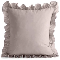 Kép 1/3 - Falbanka fodros pamut párnahuzat Pasztell rózsaszín 45x45 cm